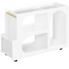 CAVINAS Coffee Tables for Living Room Coffee Table with 5mm Thick Fluted Tempered Glass Modern Center Table with Lockable Wheels - 2 of 4