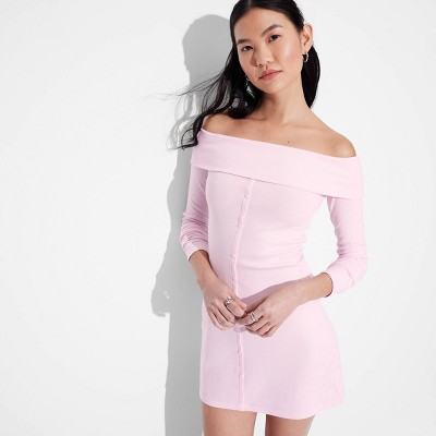 Women's Long Sleeve Mini Bodycon Dress - Wild Fable™ Light Pink XXS