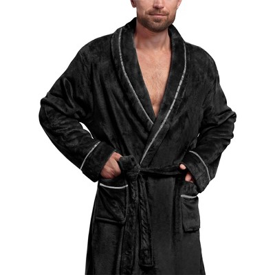 Red and Black Plaid Fleece Mid-Calf Bathrobe