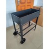DOMETOUR Mobile Metal Raised Garden Bed Cart with Wheels, Tall Planter Box for Outdoor/Indoor Vegetables Herb Grow (Dark Gray) - 4 of 4