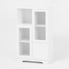 Homy Casa Decorative Storage Cabinet with Glass Doors and Open Shelves for Kitchen or Living Room, White - 2 of 4