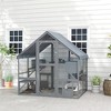 PawHut Large Catio Outdoor Cat Enclosure, Wooden Cat House for Multiple Kittens, with Waterproof Cover, Condos, Platforms, Bridge, Doors - 3 of 4