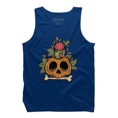 Men's Design By Humans Halloween with Rose Illustration By rukurustudio Tank Top