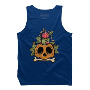 Men's Design By Humans Halloween with Rose Illustration By rukurustudio Tank Top - 1 of 2
