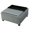 NicBex Modern 29" Square Storage Ottoman Leather Footstools with Double Stitched Design for Bedroom and Living Room - 3 of 4