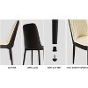 Grungis PU Leather Kitchen Chairs Set of 2,Upholstered Armless Dining Chairs with Curved Back and Black Metal Legs for Dining Room,Kitchen - 4 of 4