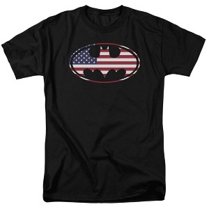 Men's Batman American Flag Oval T-Shirt - 1 of 4