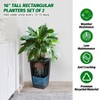 Garvee 16 Inch Tall Planters Set of 4, Outdoor&Indoor Planter Pots, High Front Porch Planter Pots with Drainage Holes, Water Level Monitor - 3 of 4