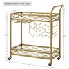 Gold Bar Cart, 2 Tier Bar Carts for The Home, Home Bar & Serving Carts, Bar Carts with Wheels - 2 of 4
