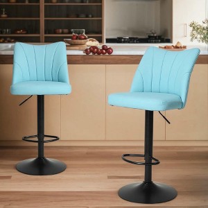 Resenkos Counter Bar Stools, Counter Stool,Swivel Bar Stools Set of 2,Modern Armless Barstool Chairs with Backs for Kitchen Island,Blue - 1 of 4