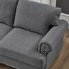 59.5'' Upholstered Loveseat Sofa with Round Arms and Nailhead Trim, Hidden Storage - 4 of 4