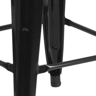 Sleek 30" High Backless Black Metal Indoor-Outdoor Barstool