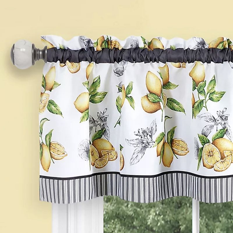 Kate Aurora Country Lemons Complete Cafe Style Kitchen Curtain Tier & Valance Set, 3 of 4