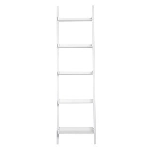 Kiera Grace 18"x67" 5-Tier Hadfield Leaning Shelf White: Traditional Style, MDF Composite, No Assembly, Includes Mounting Hardware - 1 of 4