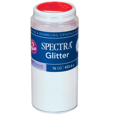 Spectra Non-Toxic Glitter Crystal, 1 lb Jar, White