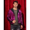 Lars Amadeus Men's Long Sleeves Zip Up Sparkle Metallic Sequins Hoodie Jackets - 2 of 4