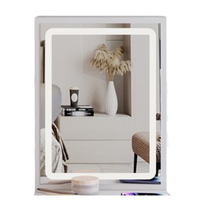 GlasFlength Decorative Wall Mirrors Rectangular Accent Mirror Wall Mirror Decorative Mirror Bathroom Mirror for Room, White, 15.74"*0.6"*20.86" - 1 of 4