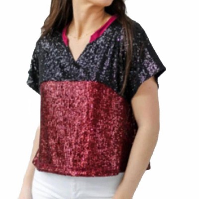 Women's Diane Sequin Gameday Top - Mary Square