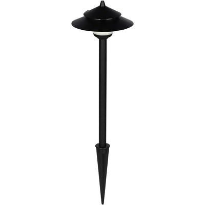 Black LED Pagoda Pathway Light with Frosted Glass