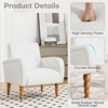 Modern Chenille Fabric Accent Chair, Upholstered Armchair with Solid Wood Legs - Comfy Single Sofa for Reading, Living Room, Bedroom - 3 of 4