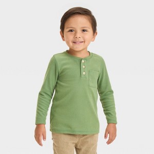 Toddler Boys' Long Sleeve Waffle Knit Henley T-Shirt - Cat & Jack™ - 1 of 3