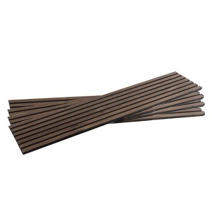 Cesicia Black Faux Wood Wall Panels, 94.5'' x 11.5'' Sound Absorbing Acoustic Panels, Wood Slat Wall Panels for Interior Wall Decor, polyester - 1 of 4