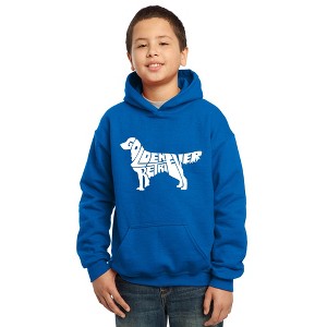 LA Pop Art Boy's Word Art Hooded Sweatshirt - Golden Retreiver - 1 of 4