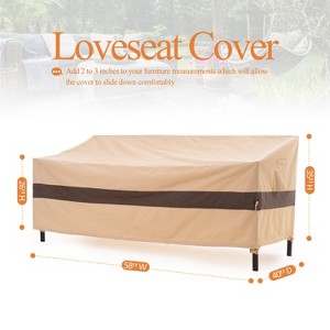 Waterproof Outdoor Patio Sofa/Loveseat/Bench Cover - Beige+Coffee - Dancing Garden Collection - 1 of 4