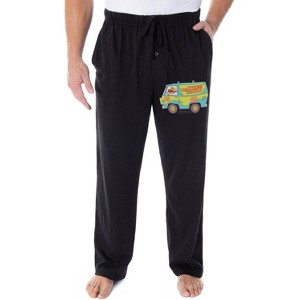 Scooby Doo Men's Mystery Machine Van Sleep Lounge Pajama Pants Black - 1 of 3