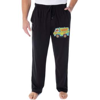 Scooby Doo Men's Mystery Machine Van Sleep Lounge Pajama Pants Black