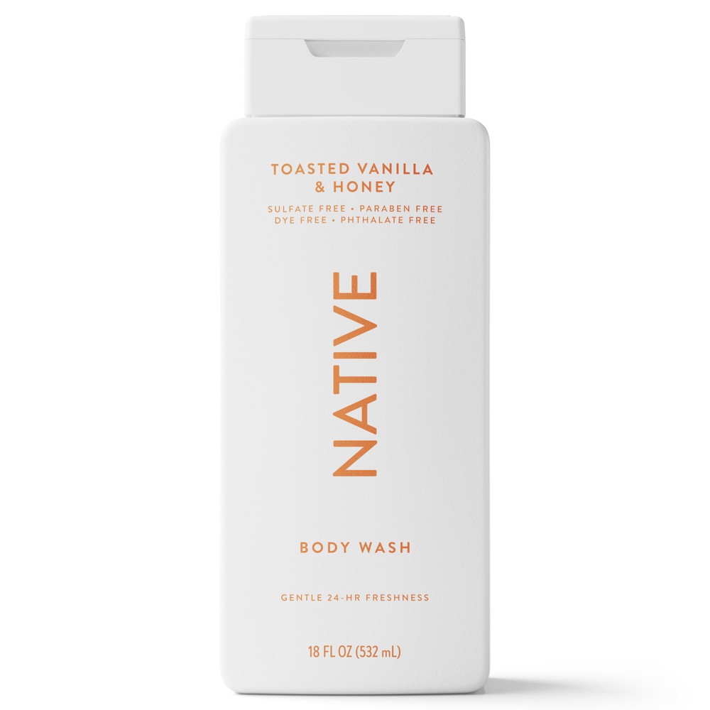 Photos - Shower Gel Native Limited Edition Body Wash - Toasted Vanilla & Honey - Sulfate Free - 18 fl oz: Paraben-Free, Coconut Aroma 