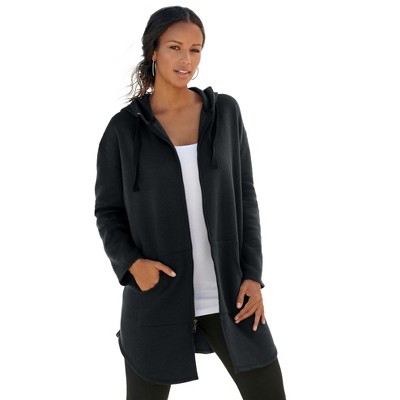 Roaman's Women's Plus Size Fleece Zip Hoodie Sweatshirt