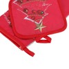 Unique Bargains Oven Mitts and Pot Holder Jingle Bells Christmas Polyester Closed Cell Foam Red - 2 of 4