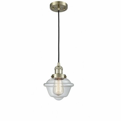 Oxford - 1 Light Cord Hung Mini Pendant In Traditional Style-8 Inches Tall and 7.5 Inches Wide