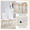 Vynxaria Luxury Simple Chair Set - 6 White PU High Resilience Dining Chairs with Silver Metal Legs - 3 of 4