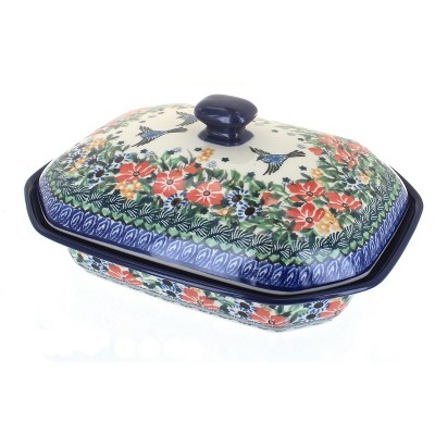 Blue Rose Polish Pottery Maria Medium Covered Baker : Target