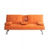 Aukfa 67" Convertible Folding Futon Sofa Bed Leather w/Cup Holders & Armrests - 4 of 4
