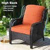 HOMLUX Outdoor Patio Furniture Conversation Set 5 Pieces All Weather Wicker High Back Couch with Ottomans - 4 of 4