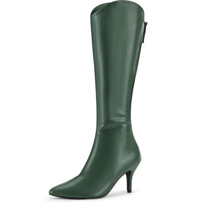 Allegra K Women's Pointed Toe Stiletto Heels Knee High Boots