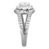 Slickblue Women's Silver Stainless Steel Ring, Clear CZ Floral Halo Design, Sparkling Band, Lightweight, Sizes 5–10 - 4 of 4