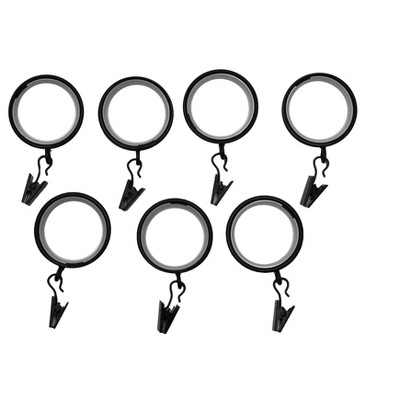 Kenney 14-Pack Black Curtain Clip Rings - 3/4" Diameter, Modern Style, Easy Clip-On 12 thumbnail image