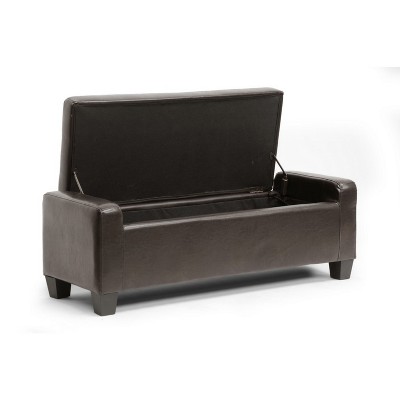 Manchester Dark Brown Bonded Leather Storage Ottoman