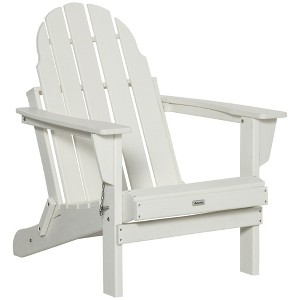 Outsunny Folding Adirondack Chair, Outdoor Fire Pit Seating HDPE Lounger Chair for Patio Deck and Lawn Furnitur - 1 of 4