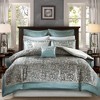 8Pcs BIAB Faux Silk Paisley Jacquard Comforter Set, Luxury Palace Style Bedding Set with Matching Shams and Pillows - 2 of 4