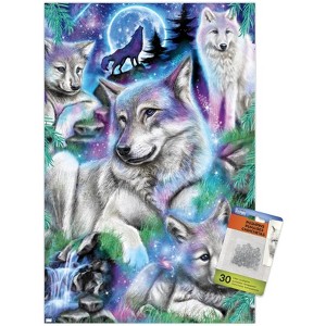 Trends International Sheena Pike - Daydream Galaxy Wolves Unframed Wall Poster Prints - 1 of 4