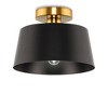 DORESshop 10 in. 1-Light Matte Black and Gold Bowl Semi-Flush Mount for Foyer, Kitchen, E26 Base, No Bulbs Included (2-Pack) - 4 of 4