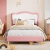 Kids Bed Frame with Soft Velvet Headboard–Low Design,Wooden Slats,Noise-Free,No Box Spring Needed,Easy Assembly - 4 of 4