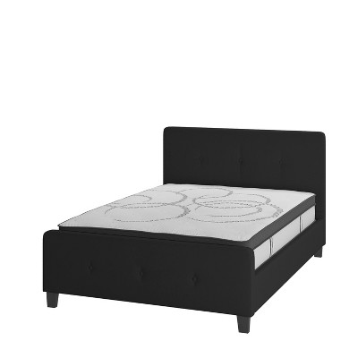 Flash Furniture Tribeca Tufted Upholstered Platform Bed with 10 Inch CertiPUR-US Certified Foam and Pocket Spring Mattress