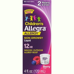 Allegra Children's Allergy Liquid Non-Drowsy Grape, 4 Oz - 1 of 4