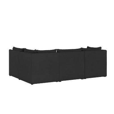 5pc French Seamed Sectional Velvet Black - Project 62™